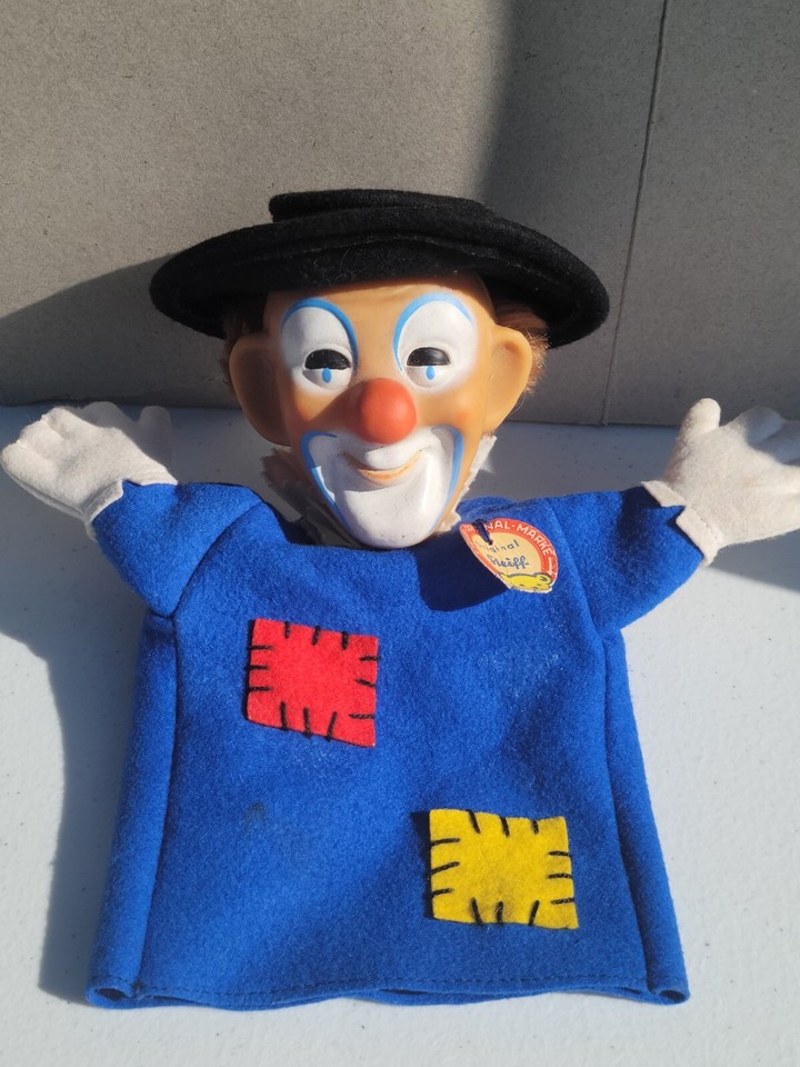 Vintage STEIFF Patches Clown Hand Puppet 1967 Felt Mohair Collectible ...