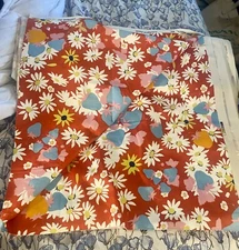 Vtg Cohama Poly Cotton ? Fabric Mod Hippie Flower “Strawberry Fields” 240x48”