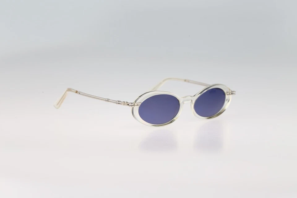 Óculos de sol feminino Robert Rudger 0041 203, vintage anos 90 transparente steampunk pequeno oval - Imagem 2 de 4