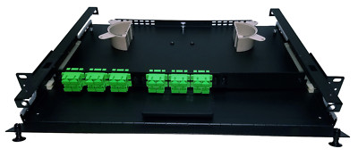 24 Fiber 1RU Rack Mount FDP Patch Only w/ 12 SC/APC Duplex Adapters