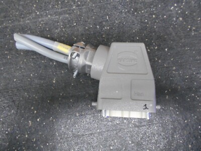 HARTING HAN 6E M MALE WIRE CONNECTOR 16A 500V 6kV W/ SIDE ENTRY HOOD #2