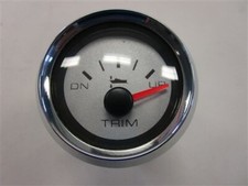 TRIM GAUGE SILVER FACE / CHROME BEZEL MARINE BOAT 