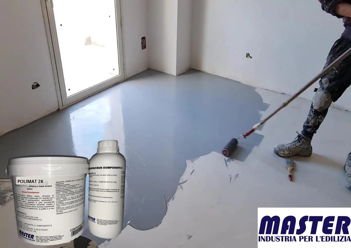 Bicomponente de resina de poliuretano de color para suelos de 4,8 kg (aproximadamente 40 metros cuadrados)