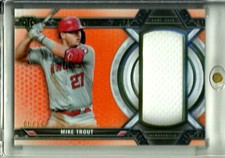 Mike Trout 2021 Topps Triple Threads Baseball Orange Relic # SJR-MT SSP D# 06/18