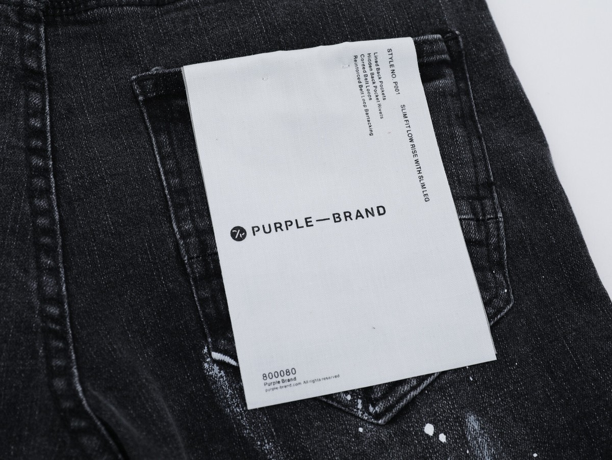 Fashion Black Purple Brand Men's Personality Slim Fit Splash-Ink