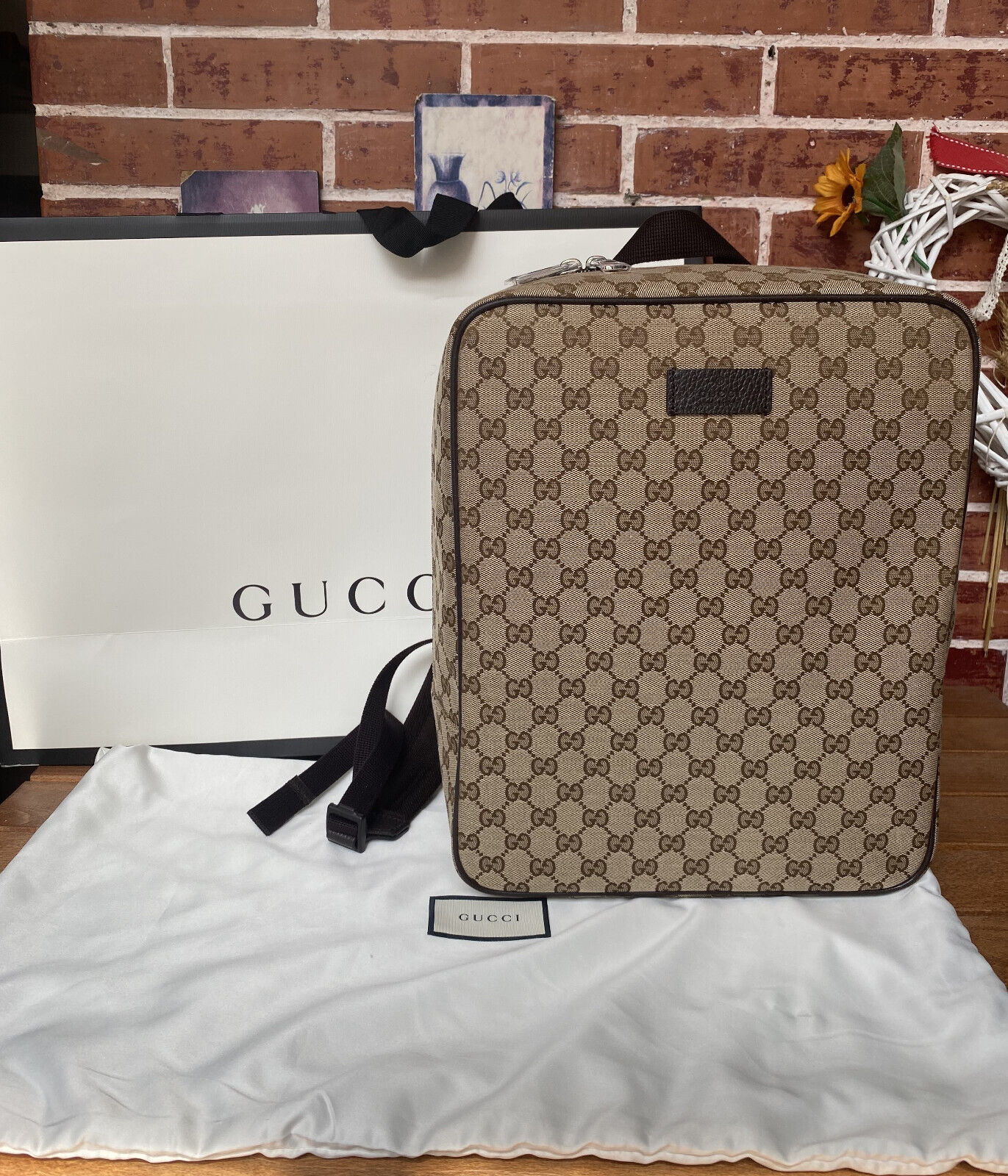 Gucci Mongramma Backpack in Canvas, authentic with box and labels in canvas.