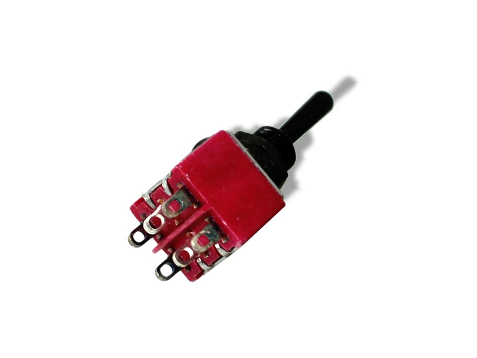 Switch Mini Toggle ON OFF ON Black with Black Knob 081382BK - Image 3 of 4