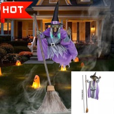 Halloween Decorations Outdoor - 6 ft Animated Hovering Witch Animatronics HOT