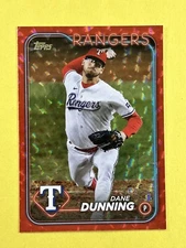 Dane Dunning 2024 Topps #348 Rdd Crackle Foil Board SN 128/199 Texas Rangers