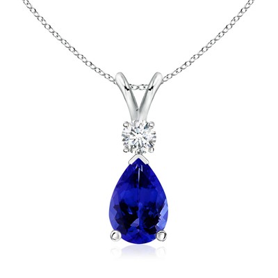 ANGARA 2,13 ct natürlicher Tansanit Anhänger Halskette mit Diamant in Silber