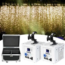 800W White Spray Down Cold Spark Machine Waterfall Firework DMX with Flight Case