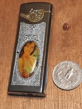 Vtg Novelty Pin Up Jiayin Lighter For Parts/repair K48 Silvertone Music Rare
