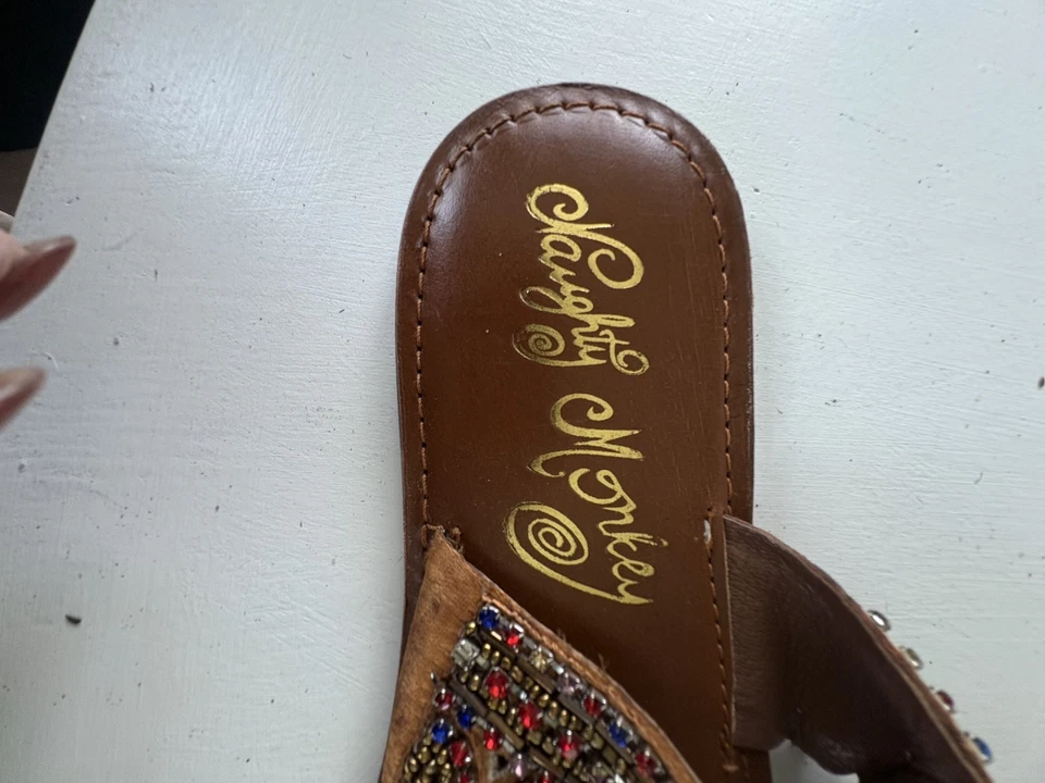 Naughty Monkey Women's Sandals Gem Shoes Gold Blue Red Size 9.5 - Image 3 of 4