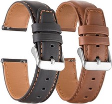 20mm Genuine Leather Watch Bands 2 Pack for Galaxy Watch 4 Classic