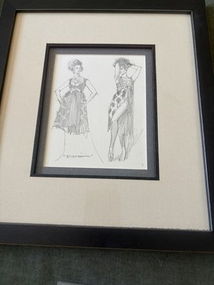 Robert E. McGinnis Original Signed Fashion Sketches Pencil Drawing 