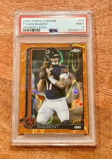 Topps 2025 Chrome PSA 9 Tyson Bagent Orange Lava /25 #54 Chicago Bears Football