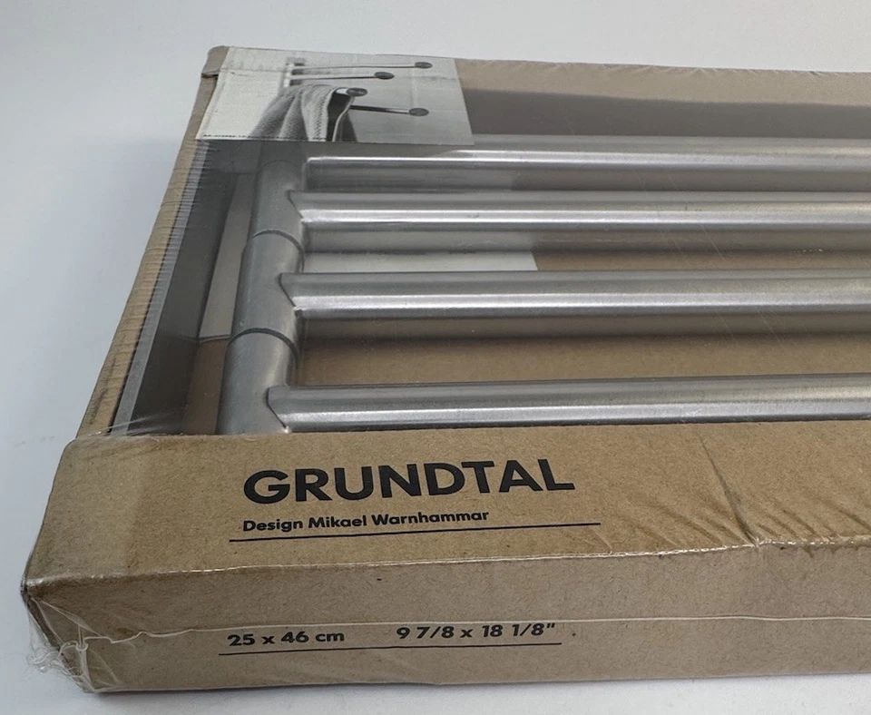 宜家 Grundtal 600.478.96 不锈钢 4 摆臂旋转毛巾架 15386 — 第 3/4 张图片