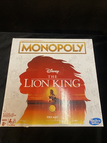 Disney The Lion King Monopoly Open Box Sealed Game Pieces