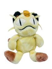 Vintage Pok mon MEOWTH Plush 9" Hasbro 1997 Yellow Nintendo Creature Faded Tag