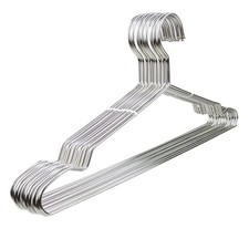 10 Pack Heavy Duty Stainless Steel Clothes Hangers Space Saving Wire Hangers