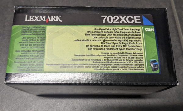 Lexmark Toner 702XCE Cyan FüR Lexmark CS510 Entspricht 70C2XC0-image