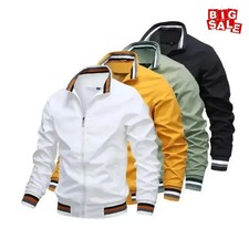 Men Windbreaker Jacket White Casual Jacket Fashion Men Outdoor Waterproof Sports
