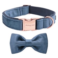 Bowtie Dog Collar Velvet Dog Collars With Removable Bowtie Cute Comfortable