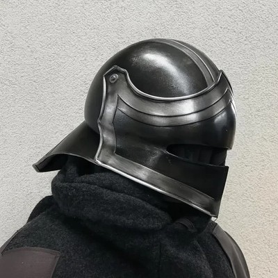 Medieval Blackened Sallet Helmet - Handmade Steel Cosplay Helmet with Visor