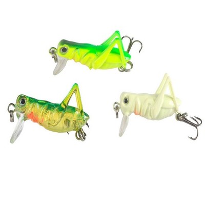 3 Stück Heuschrecken Angelköder, Crankbaits, Haken