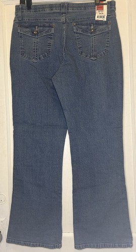 Lee Size 12 (Short) Blue Medium-Wash Pockets Comfort-Waistband Bootcut Jeans NWT - Picture 8 of 11
