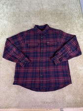 Orvis Heavy Flannel Plaid Shacket Shirt Jacket W /Pockets Men's Size Large F045