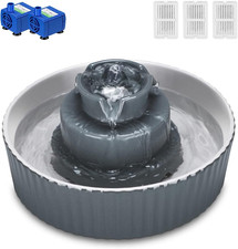 Ceramic Cat Water Fountain, 2.1L/71oz Cupcake Pet Water Fountain for Dog and Cat