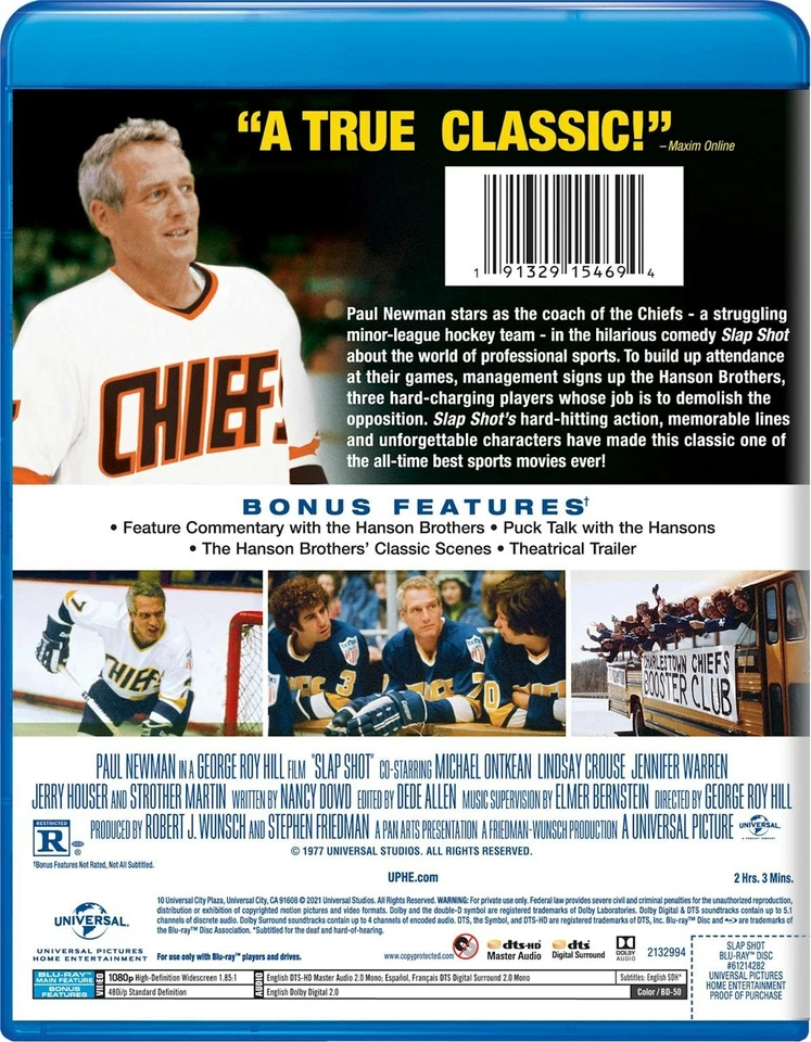 Slap Shot Blu-ray Paul Newman NEW Foto 3 de 3