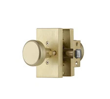 STARPY Gold Door Knobs,Interior Door Handles for Bath & Bed, Satin Brass Heavy