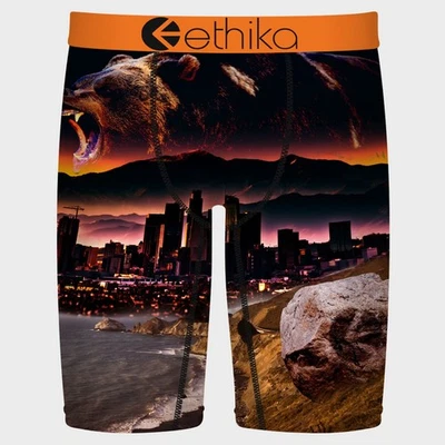 Ethika Boxer Brief Homme Coupe Épurée Toujours PRIMAL Imprimé Animal Orange - Photo 1/4