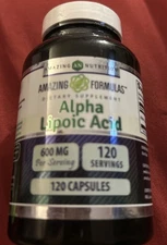 Amazing Formulas Alpha Lipoic Acid 120 Caps 600 mg - Exp 6/2027 New Sealed