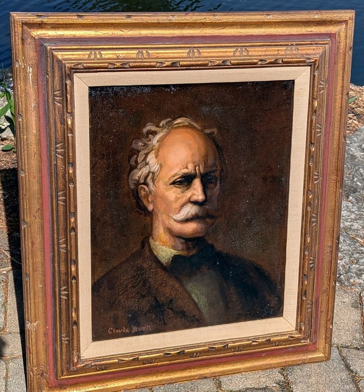 Claude Buck original fine art oil painting Portrait of Pop 16x20 signed framed