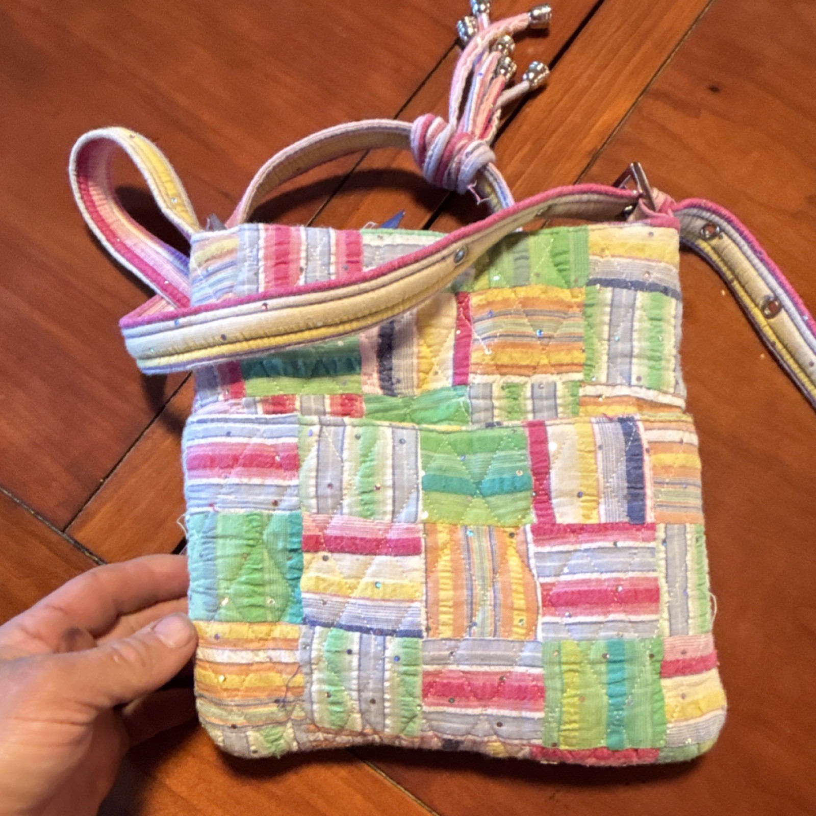 Donna Sharp Multicolor Quilted Patchwork Shoulder… - image 4