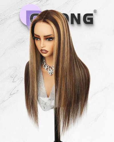 Highlight Ombre Lace Front Wig Human Hair 180% Density,13x4 Straight 4/27 Hon... - Picture 9 of 9