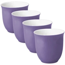 FORLIFE Japanese Teacup (Set of 4), 6.5 oz, Purple