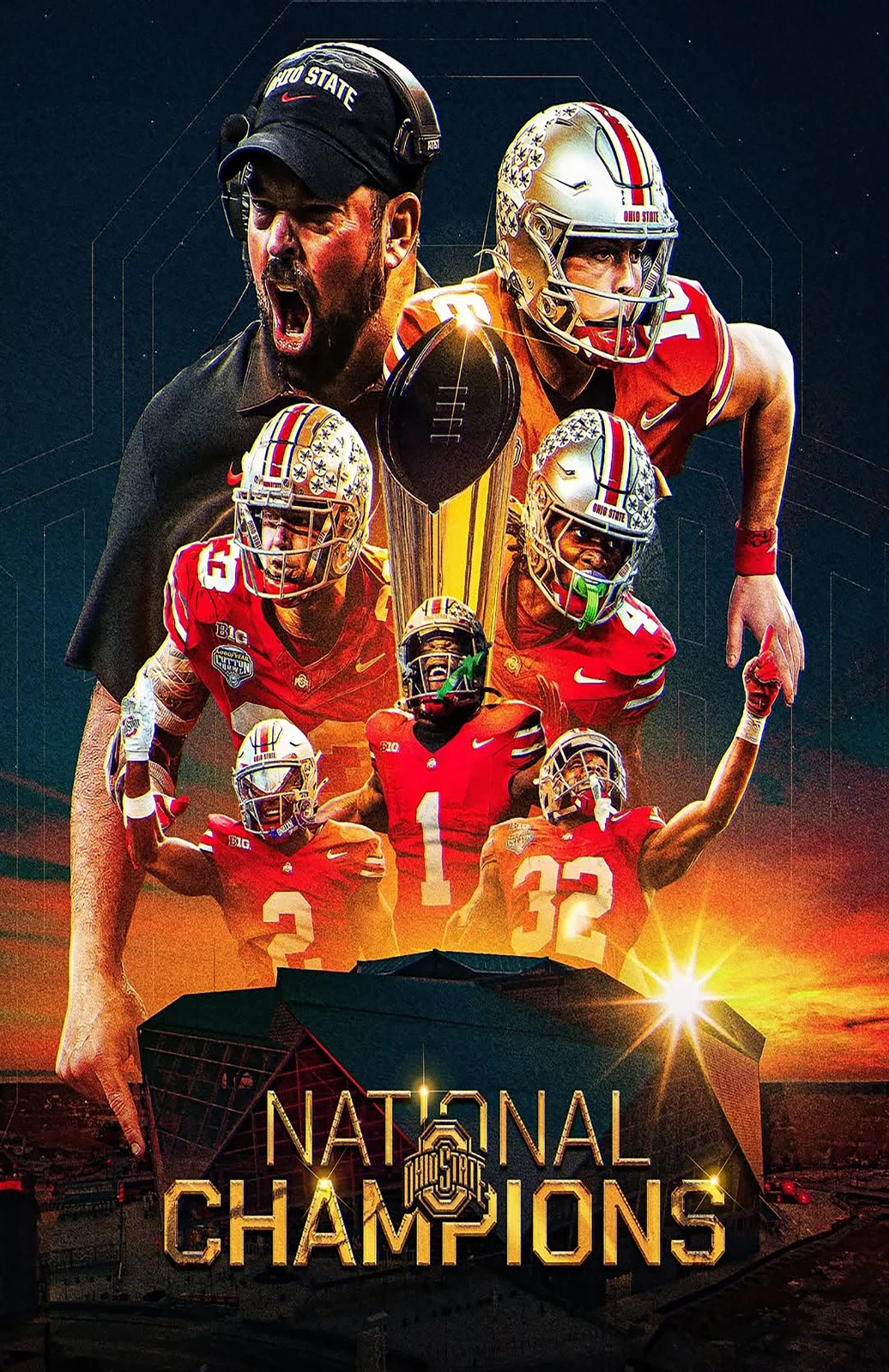 Ohio State Buckeyes 2025 College Football National Champions Poster