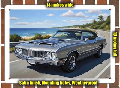 Metal Sign - 1970 Oldsmobile 442 11 Oil Painting - 14x10
