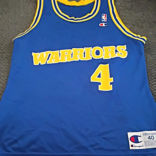 Vtg Champion Golden State Warriors Chris Webber #4 Blue Jersey Size 40 NBA