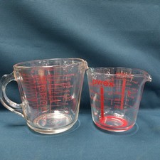 2 Glass Pyrex Measuring Cups; 4 Cups & 2 Cups 