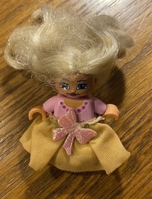 Lego Duplo Blond Hair Princess Minifigure with Skirt 4820 4826 4822