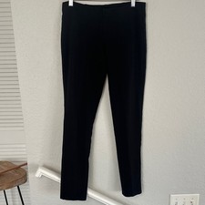Eileen Fisher Black Pullon Pants Classic Straight Stretchy Small