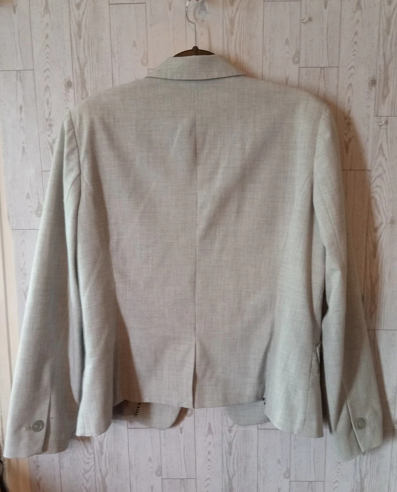 Blazer y pantalón Worthington elástico gris traje para mujer talla 16 pierna ancha Foto 3 de 4