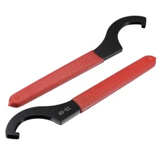 C Hook Spanner Wrench for 45-52mm Round Nut, with Red Non-slip Handle 2pcs