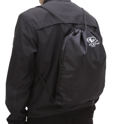 GYM SACK BACKPACK with Drawstring Unisex Adult Fitness Black