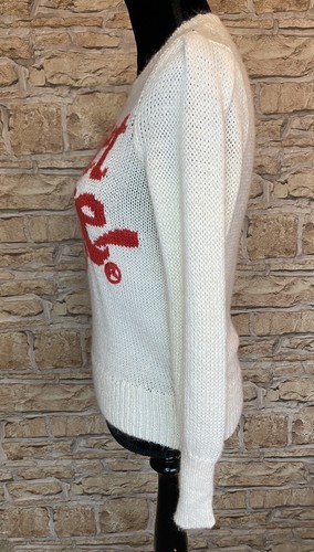 Wildfox Diet Coke Sweater Jumper White Red Loose Knit Extra Small UK 6-8 US 0-2 - Picture 5 of 7